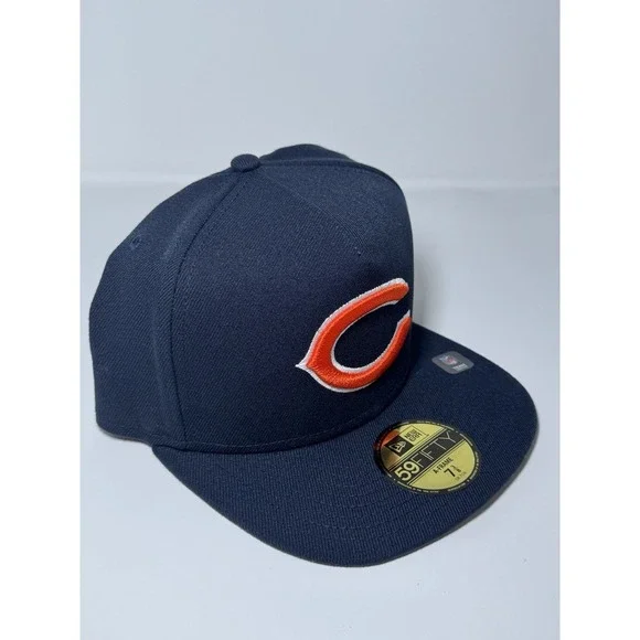 NEW ERA 59FIFTY NAVY CHICAGO BEARS FITTED HAT  A-Frame NWT 7 3/8 - Picture 2 of 4
